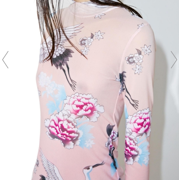 Jaded London Ombre Crane Mesh Mini Dress